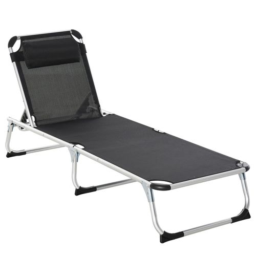 Bain De Soleil Pliant Avec Structure En Aluminium Noir