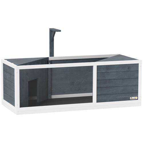 Enclos Pour Tortue Gris 120 X 50 X 40 Cm Avec Double Abri Et Dessus Ouvrant