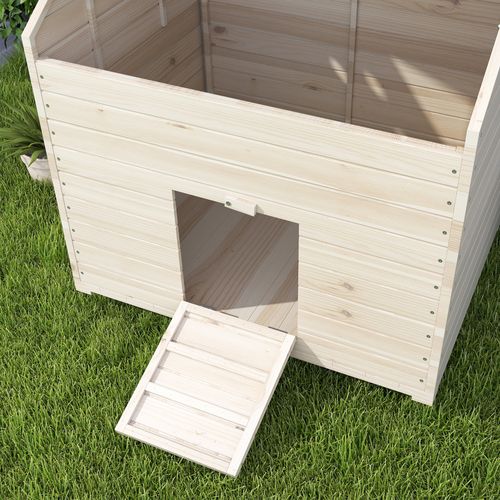 Abri Pour Canards Bois Naturel 100 X 82,5 X 91 Cm Avec Toit Ouvrant