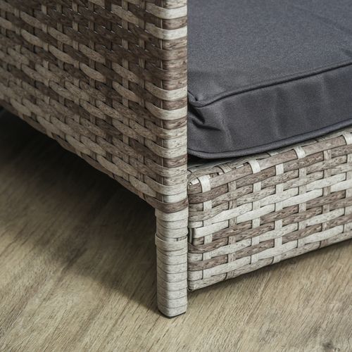 Niche Pour Chien Grise En Rotin 98 X 69 X 73 Cm Avec Toit, Usage Intérieur/extérieur