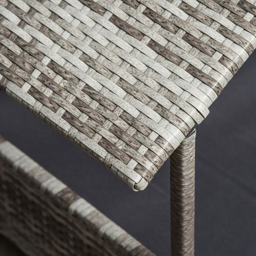 Niche Pour Chien Grise En Rotin 98 X 69 X 73 Cm Avec Toit, Usage Intérieur/extérieur