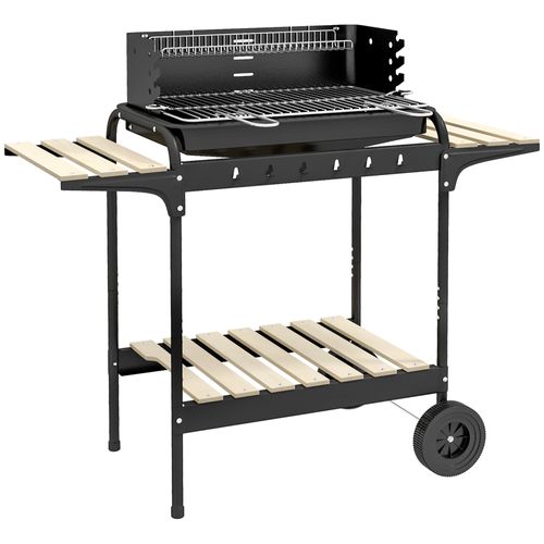 Barbecue Au Charbon 103x47x95 Cm Avec Structure En Métal Noir