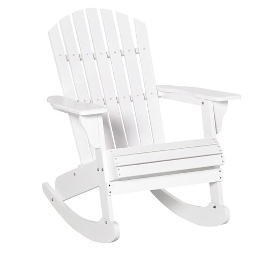 Rocking chair Adirondack 77 X 94 X 97 Cm En Bois, Blanc