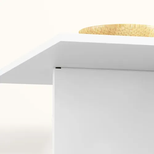 Table à Manger Pliante Blanche 114,5 X 70 X 75 Cm Pour Petits Espaces