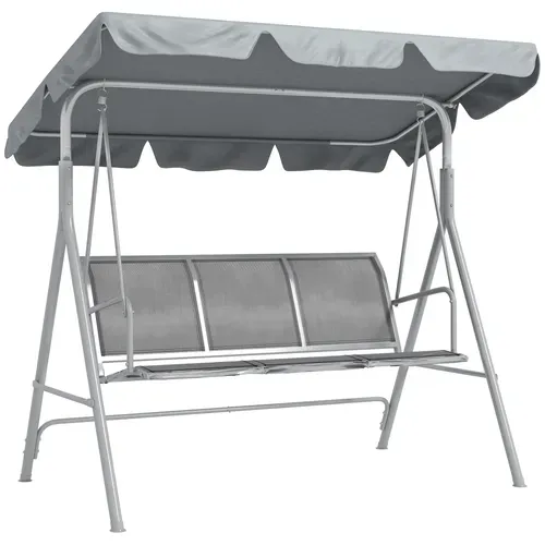 Balancelle De Jardin 3 Places 170 Cm Avec Structure En Acier Gris