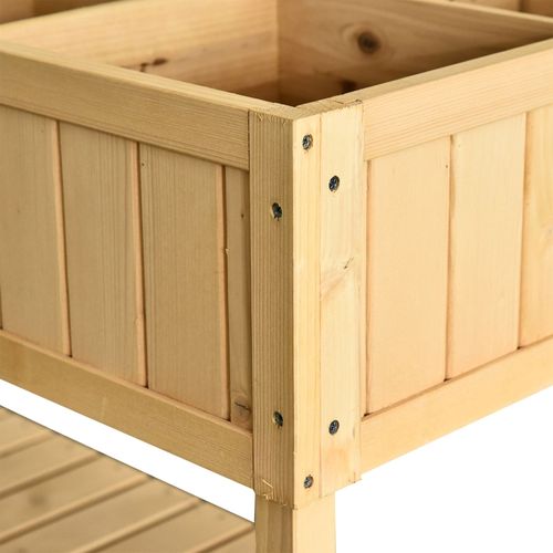 Carré Potager Surélevé 120x60 Cm Avec Structure En Bois Naturel