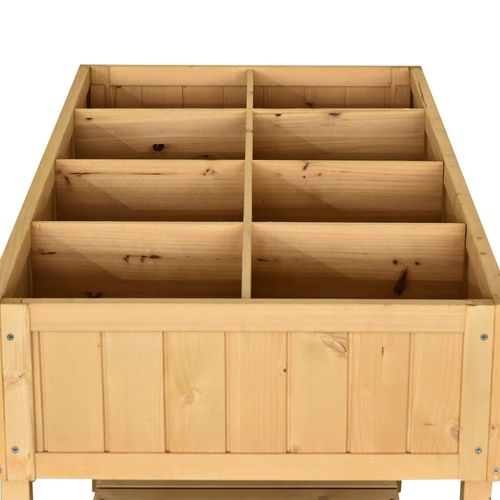 Carré Potager Surélevé 120x60 Cm Avec Structure En Bois Naturel