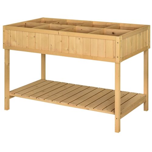Carré Potager Surélevé 120x60 Cm Avec Structure En Bois Naturel