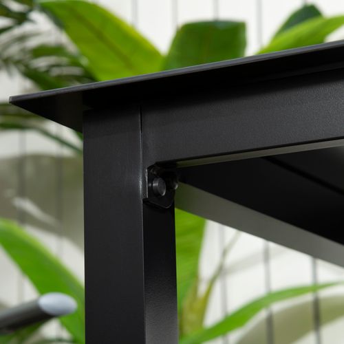 Table De Jardin 80x80 Cm Avec Structure En Aluminium Noir