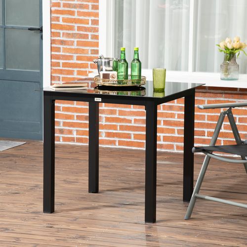 Table De Jardin 80x80 Cm Avec Structure En Aluminium Noir