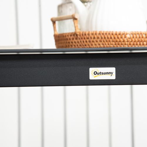 Table De Jardin 80x80 Cm Avec Structure En Aluminium Noir