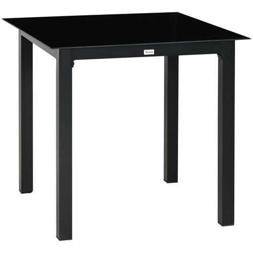 Table De Jardin 80x80 Cm Avec Structure En Aluminium Noir