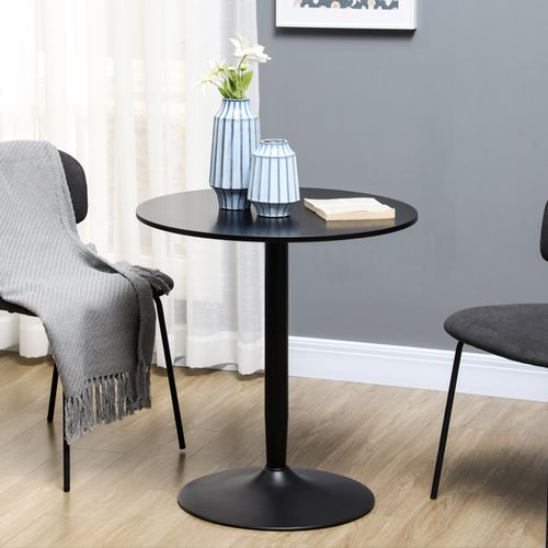 Table à Manger Ronde Noire D.70 Cm Pour Petits Espaces