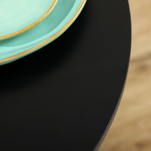 Table à Manger Ronde Noire D.70 Cm Pour Petits Espaces