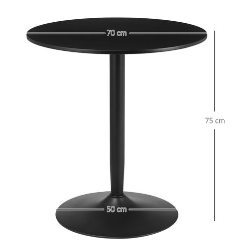 Table à Manger Ronde Noire D.70 Cm Pour Petits Espaces