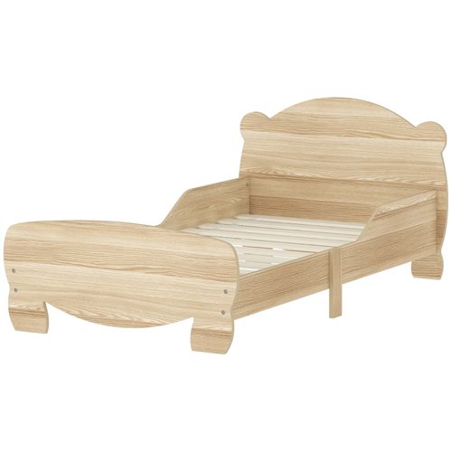 Lit Simple Enfant 70x140 Cm Avec Structure En Bois Naturel Design Ours