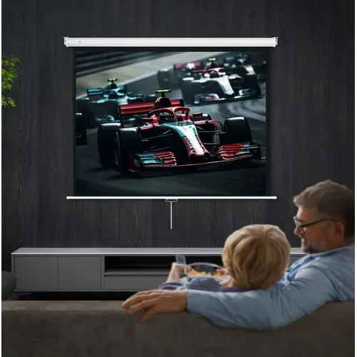 Ecran De Projection 171 X 128 Cm 84 Pouces 4:3 4k, Réglage En Hauteur, Mur Et Plafond, Blanc