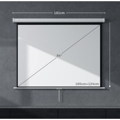 Ecran De Projection 171 X 128 Cm 84 Pouces 4:3 4k, Réglage En Hauteur, Mur Et Plafond, Blanc