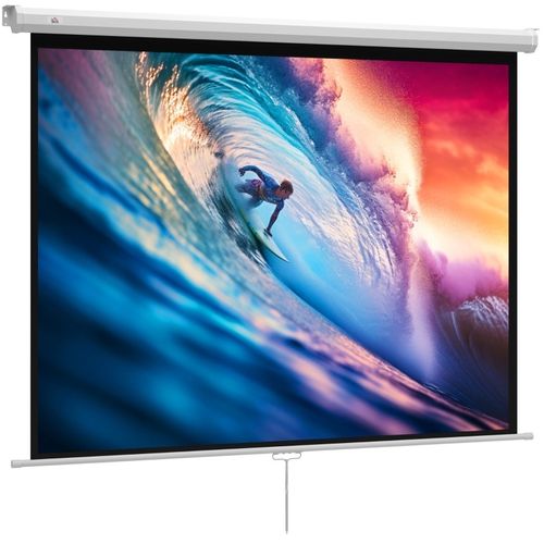 Ecran De Projection 171 X 128 Cm 84 Pouces 4:3 4k, Réglage En Hauteur, Mur Et Plafond, Blanc
