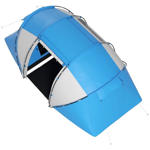 Tente Tunnel 4-6 Personnes Avec Arceaux En Fibre De Verre, Bleue