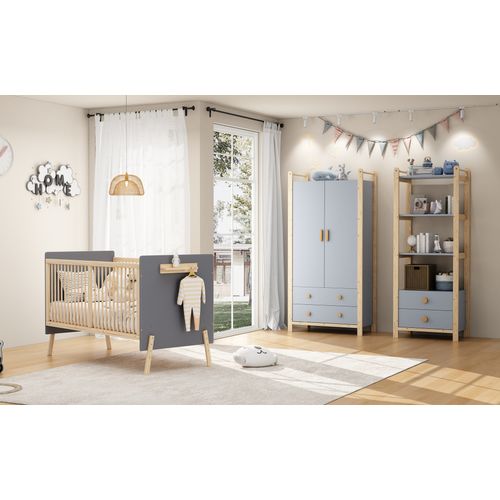 Lit Simple Bébé 80x160 Cm Avec Structure En Bois Massif