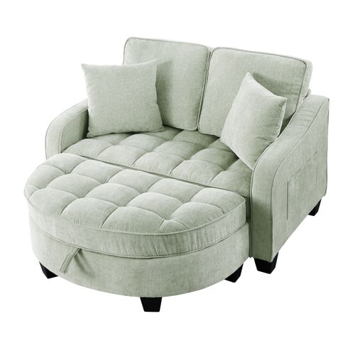 Canapé-lit Cyan 132 X 129 X 93 Cm Avec Pouf De Rangement