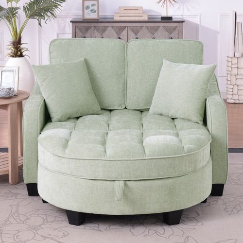 Canapé-lit Cyan 132 X 129 X 93 Cm Avec Pouf De Rangement