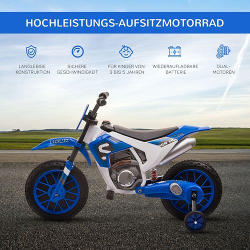 Moto électrique Enfant Bleue 2 Vitesses Pour L’apprentissage