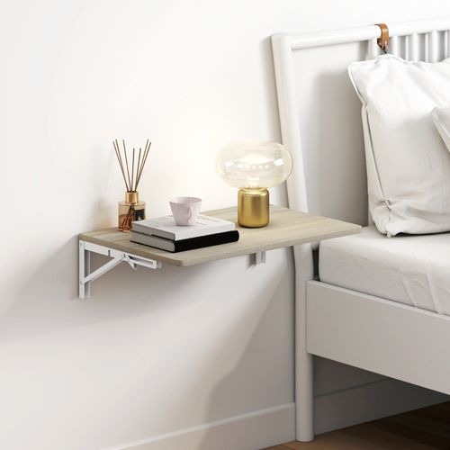 Bout de canapé Murale Pliante 60x40 Cm Avec Structure En Métal Finition Chêne