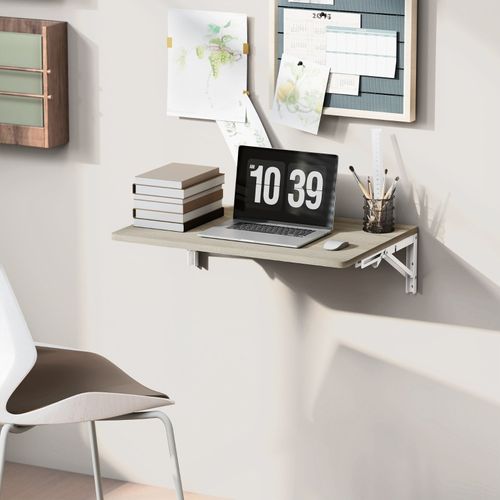 Bout de canapé Murale Pliante 60x40 Cm Avec Structure En Métal Finition Chêne