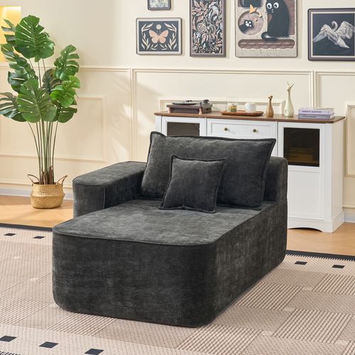 Méridienne Noire En Chenille Pour Salon