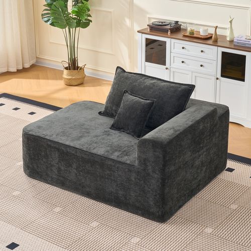Méridienne Noire En Chenille Pour Salon
