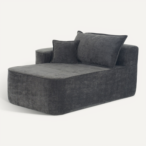 Méridienne Noire En Chenille Pour Salon