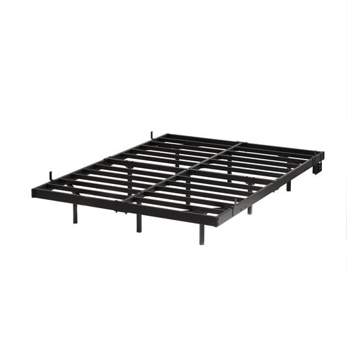 Lit 140x190 Cm Effet Flottant Avec LED Et Station De Charge USB, Structure Métal Noire