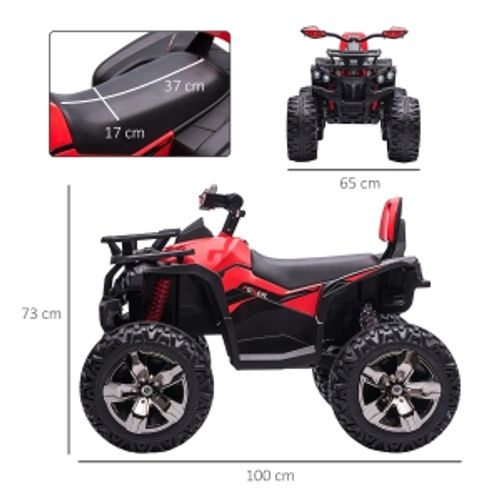 Quad électrique Enfant Rouge 100 X 65 X 73 Cm Avec Phares LED Pour Balades