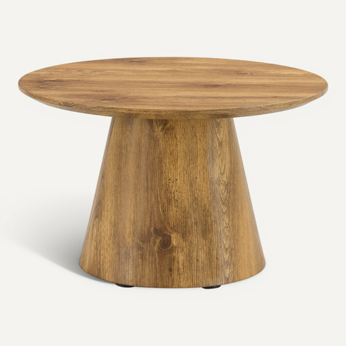 Bout de canapé Ronde 60 Cm Avec Plateau En Mdf Aspect Bois