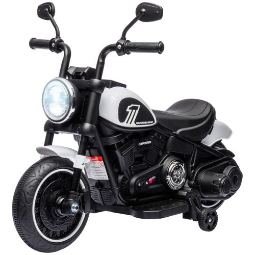 Moto Électrique Enfant Noir/blanc 76 X 42 X 57 Cm Avec Roues Stabilisatrices