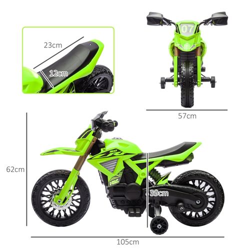 Moto électrique Enfant Verte 105 X 57 X 62 Cm Pour Balades Dès 3 Ans