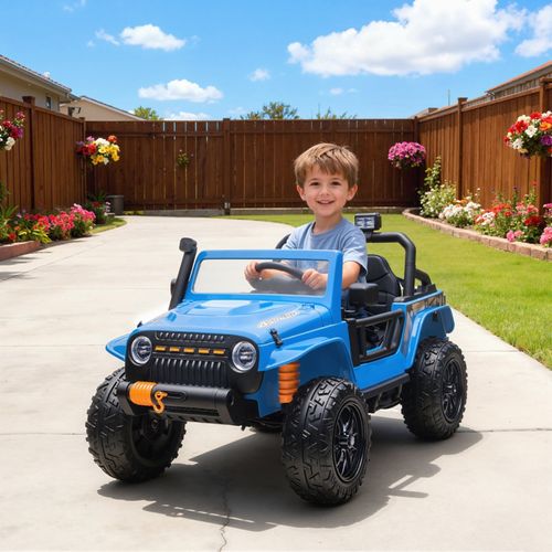 Voiture électrique Pour Enfants Bleue 12v 7ah Avec Siège Parent Et Télécommande 2,4g