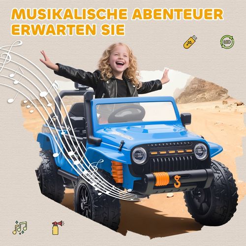 Voiture électrique Pour Enfants Bleue 12v 7ah Avec Siège Parent Et Télécommande 2,4g
