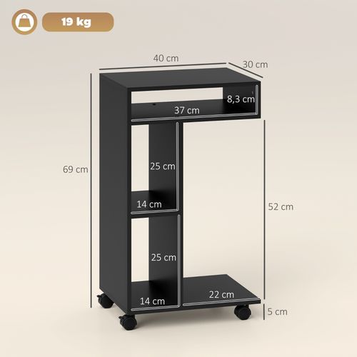 Table D'appoint En C Noire 40 X 30 X 69 Cm Pour Salon