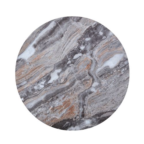 Bout de canapé Ronde 30 Cm Avec Plateau En Mdf Effet Marbre Gris