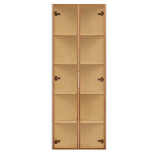 Vitrine D’angle 62 X 35 X 160 Cm Avec éclairage LED Intégré, Blanche