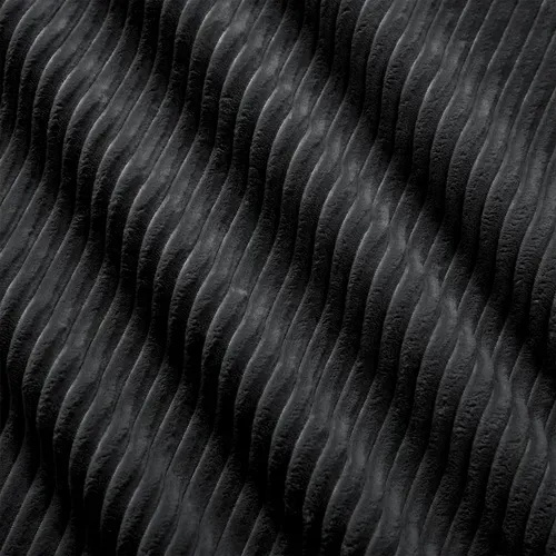 Canapé D'angle Modulaire Noir En Tissu Côtelé Pour Salon