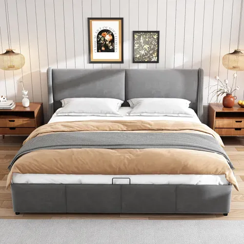 DRIPEX Lit rembourré 160x200cm avec fonction de recharge USB Tête de