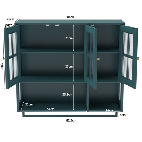 Armoire Murale Vert Foncé 88 X 26 X 82,5 Cm Pour Salle De Bain