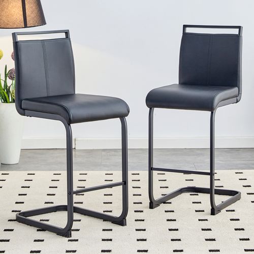 Lot De 2 Tabourets De Bar Noirs 96,5 Cm Pour Cuisine Et Restaurant