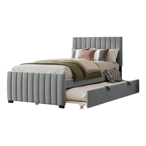 Lit Gigogne 90x190 Cm Avec Gris