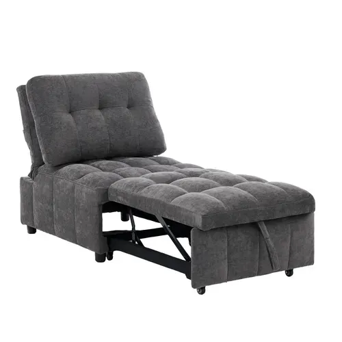 Fauteuil Convertible Gris 68 X 95 X 76 Cm Pour Petit Espace