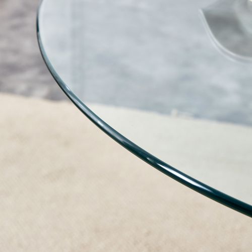 Table De Bar Ronde Verre Transparent Et Métal Noir 85 X 76 Cm